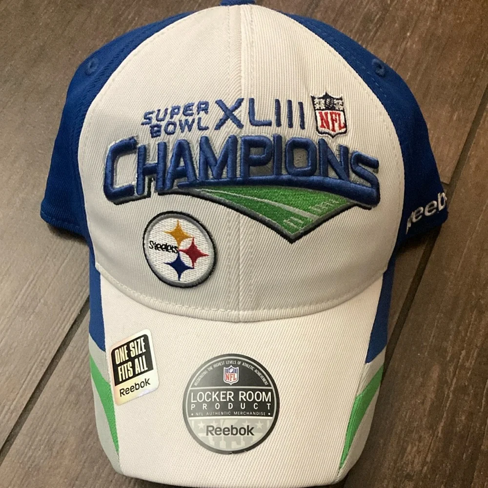 Reebok Blue and White Super Bowl XLIII Champions Cap‎